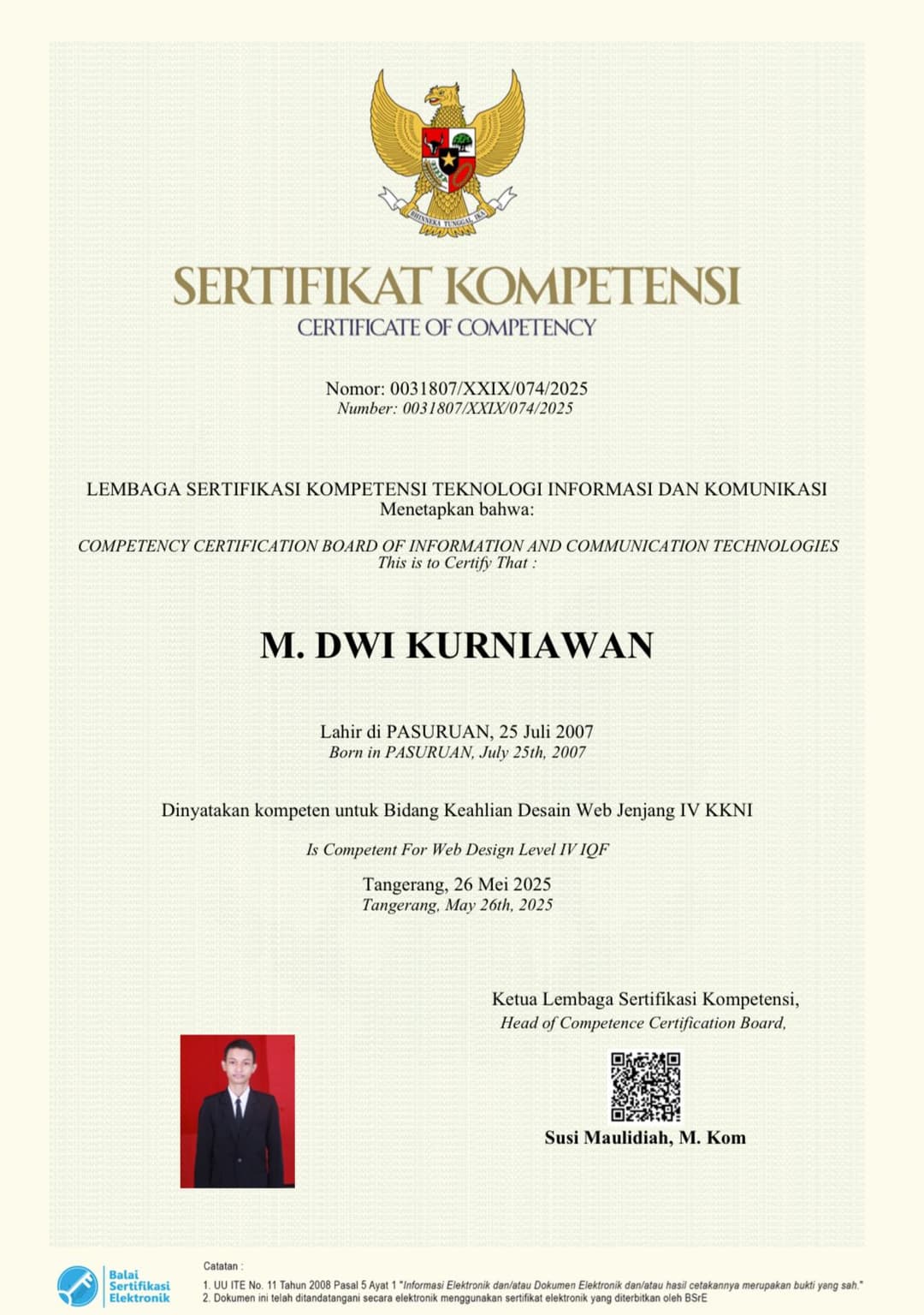 Web Design Competency Certification – Level IV (IQF)