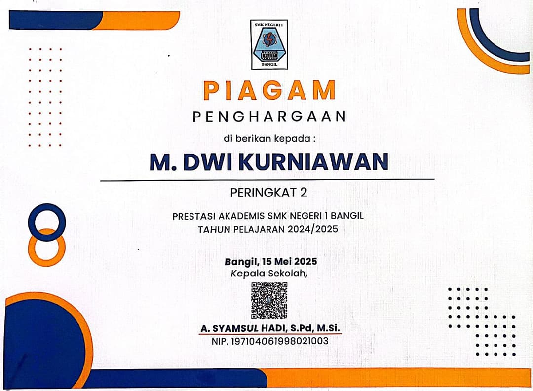 2nd Best Academic Graduate – SMKN 1 BANGIL